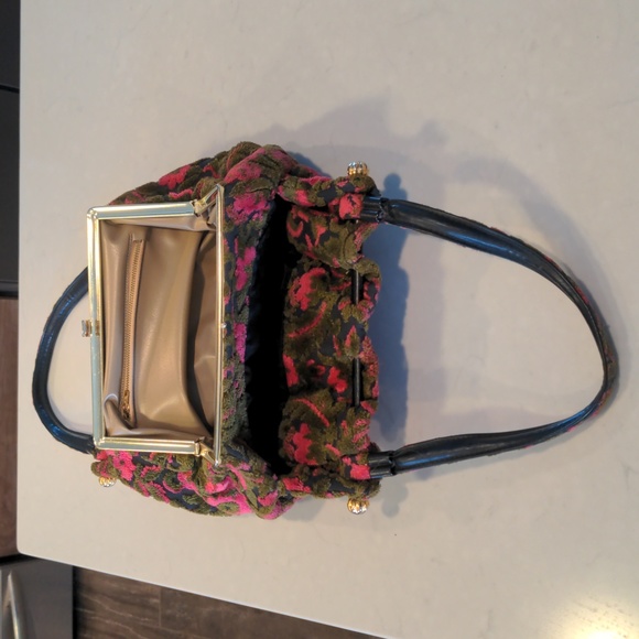 VTG Vintage Floral Carpet Handbag, pink and green - Picture 8 of 17